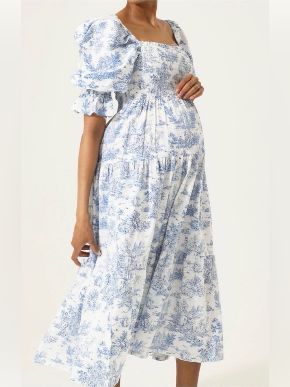 Nothing Fits But Kiko Maternity & Post Partum Maxi Dress in Paris Tulle Print, L